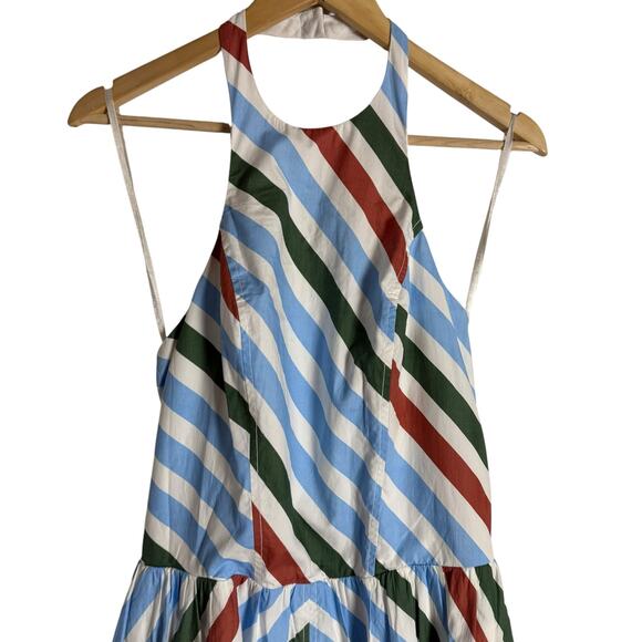 Maeve Anthropologie Multicolor Striped Sleeveless Halter A-Line Midi Dress M - Picture 4 of 13